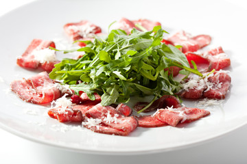 Meat Carpaccio with Rocket Salad