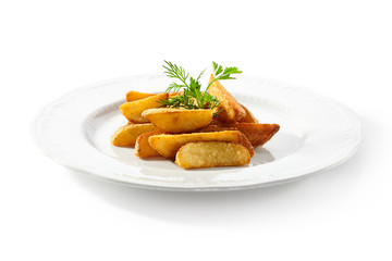 Roasted Potatoes Garnished with Parsley