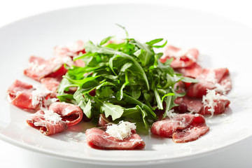 Meat Carpaccio with Rocket Salad