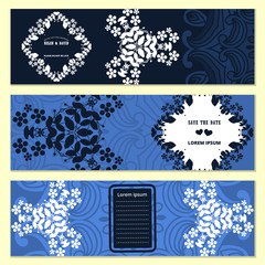 Set of Luxury artistic pages set with logo brochure template. Vintage art identity; lace; card; magazine.; Decorative retro greeting card or invitation design