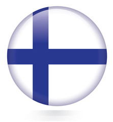 Obraz premium Finland flag button