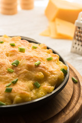 Homemade baked macaroni with parmesan cheese