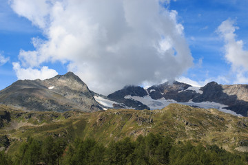 Obraz na płótnie Canvas paesaggio alpino dal passo del Bernina