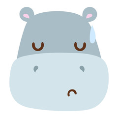 Animal emotion avatar vector icon