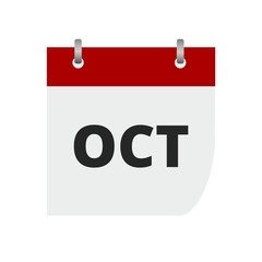 Calendar sign icon. October month symbol.