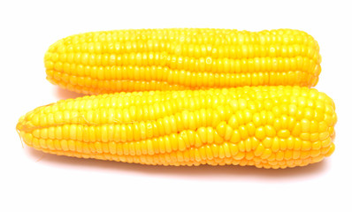 Boiled corn on white