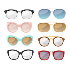 Vector glasses isolated on white background.