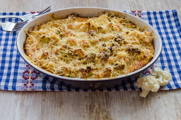 cauliflower baked with egg and cheese with dill