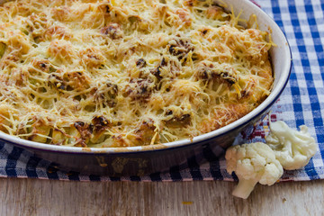 cauliflower baked with egg and cheese with dill