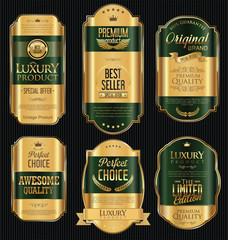 Golden sale labels retro vintage design collection