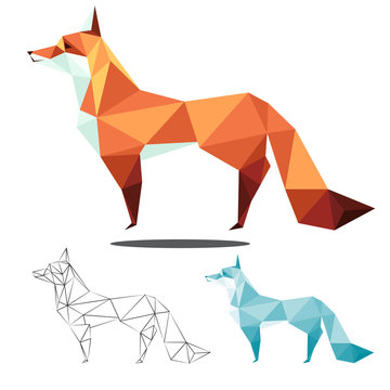 fox low polygon