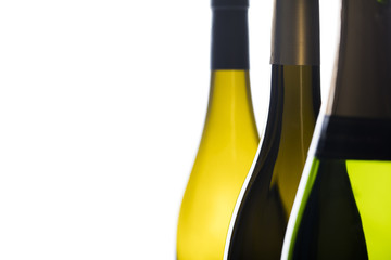Backlit wine bottles