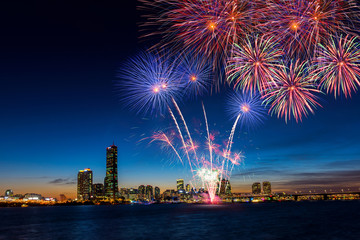 Colorful fireworks in Seoul ,South Korea