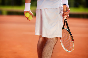 Close up of body part of sportsman