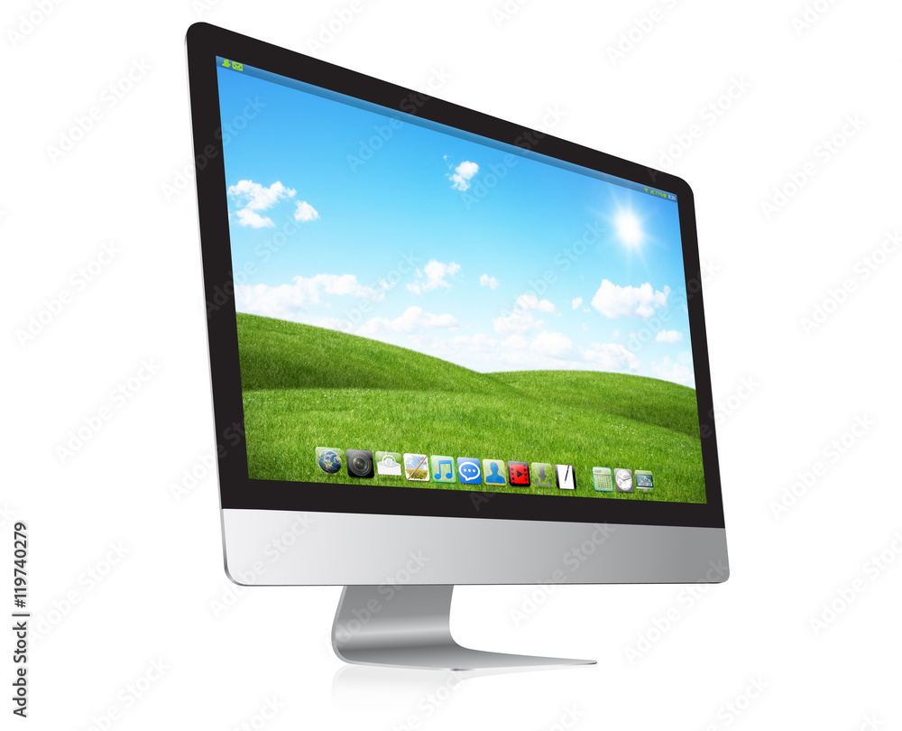 Aufkleber Modern computer on white background 3D rendering