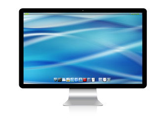 Modern computer on white background 3D rendering