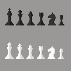 Chess Figures black and white.