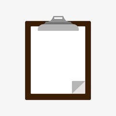 Blank wooden clipboard with paper