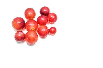 Small Red Grape White Background