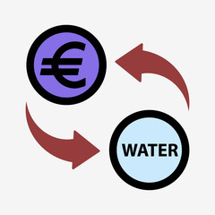 Money convert icon. Euro. Flat design style