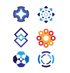 Obraz premium Abstract Vector Logo Set Design Template. Creative Concept Icons