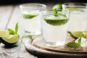 Summer cocktail with lime and mint