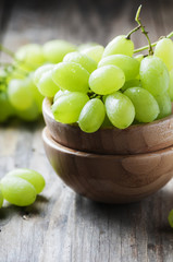 White grape on the wooden table