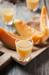 Sweet alcoholic liqueur with melon