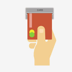 Hand with card