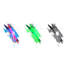 Vector watercolor paint splash set