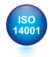 Iso 14001 blue circular button