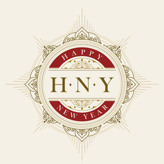 Elegant Christmas vector frame and emblem template