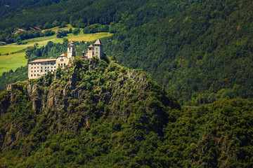 Amazing view of Sabiona Castle in Chiusa (Klausen), Northern Italy