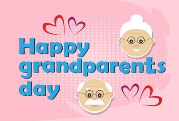 Grandfather With Grandmother Happy Grandparents Day Greeting Card Banner