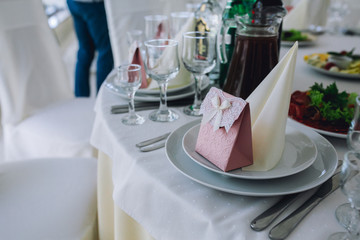 table set for wedding or another catered event dinner