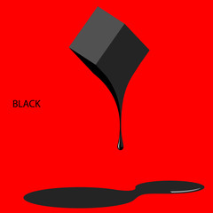 Black paint on a red background