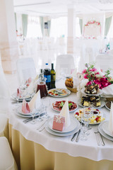 table set for wedding or another catered event dinner