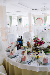 table set for wedding or another catered event dinner