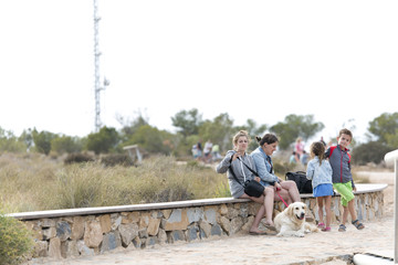 Family sitting resting