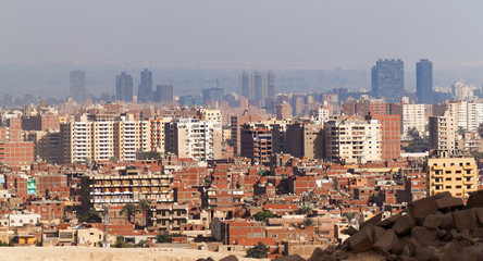 Fototapeta na wymiar Cairo view from Giza plateau