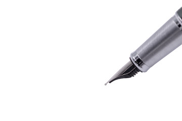 Fountain writing pen on white background with clipping path