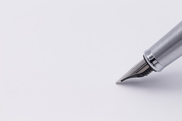 Fountain writing pen on white background