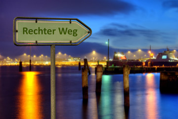 Fototapeta premium Schild 97 - Rechter Weg