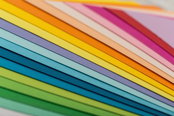 Sheets of colored paper, iridescent palette of colored paper, rainbow colors