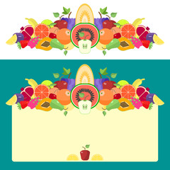 Fruit, background from a set of fruits