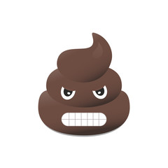 Shit emoji. Poo emoticons. Poop emoji face isolated. 