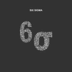 Six sigma typography background