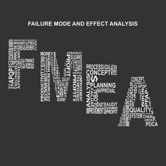 Failure mode and effect analysis typography background