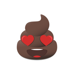 Shit emoji. Poo emoticons. Poop emoji face isolated. 
