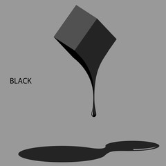 Black paint on a gray background